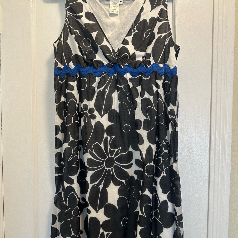 Studio M Black/White Floral Print Dress, M